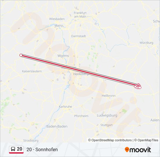 20 Bus Line Map