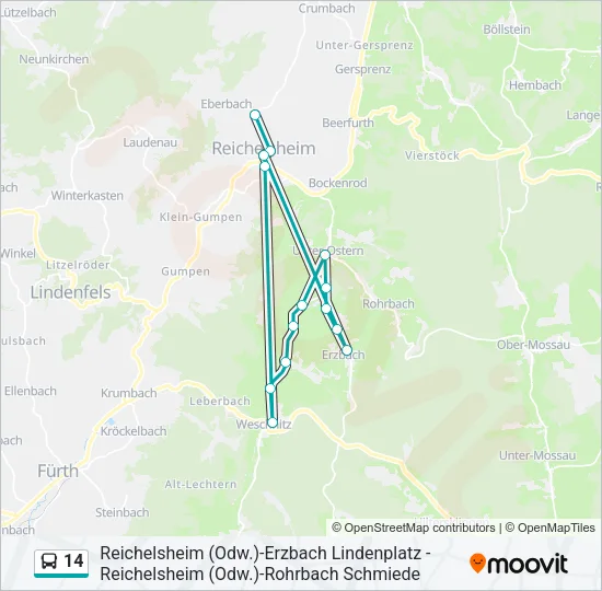 14 Bus Line Map