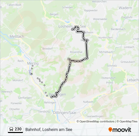 230 Bus Line Map