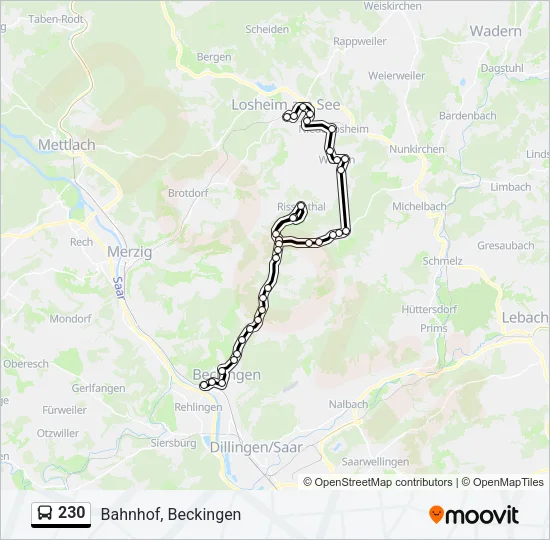 230 Bus Line Map