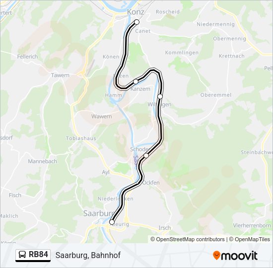 RB84 Bus Line Map