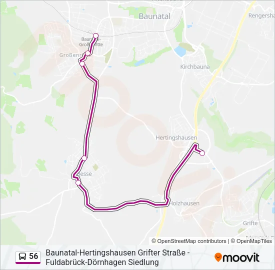56 Bus Line Map