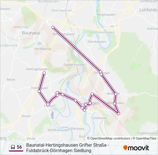 56 Bus Line Map