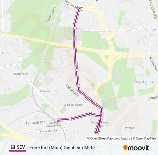 SEV Bus Line Map