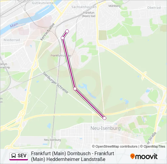 SEV Bus Line Map