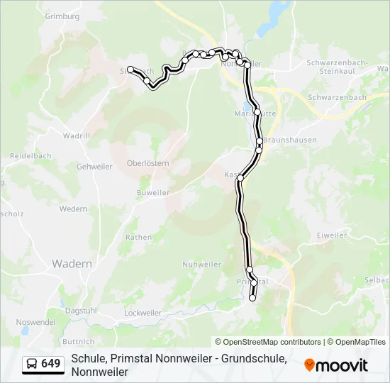 649 Bus Line Map