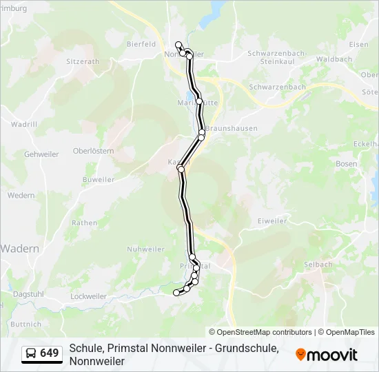 649 Bus Line Map