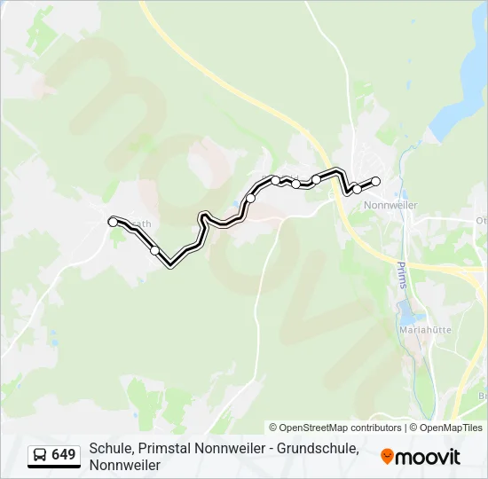 649 Bus Line Map