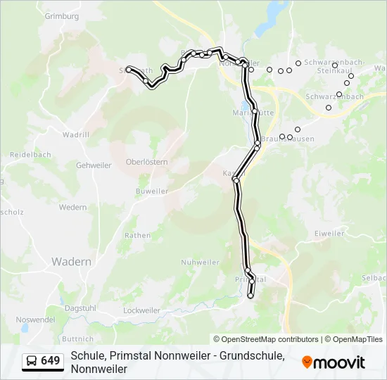 649 Bus Line Map