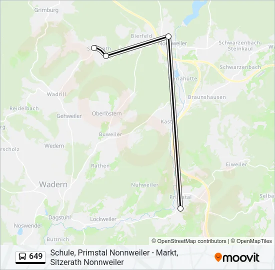 649 Bus Line Map