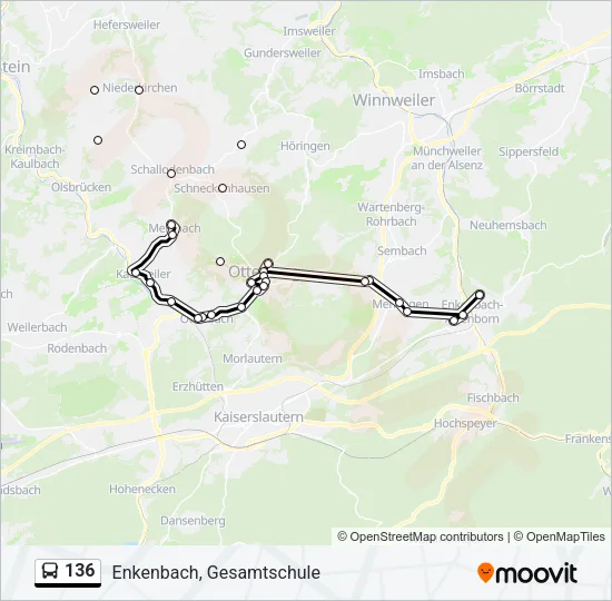 136 Bus Line Map