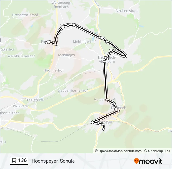 136 Bus Line Map