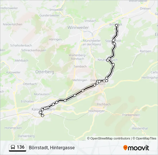 136 Bus Line Map