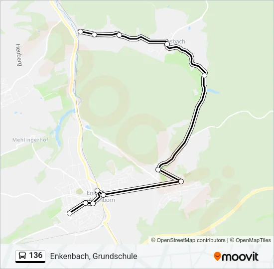 136 Bus Line Map