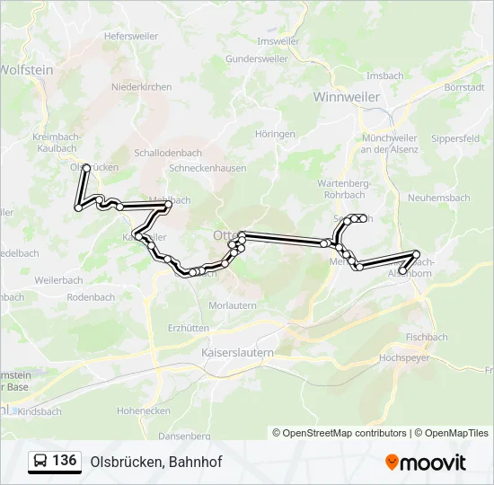 136 Bus Line Map