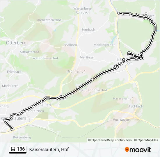 136 Bus Line Map
