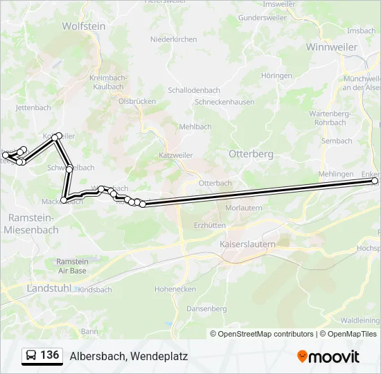 136 Bus Line Map