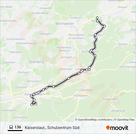 136 Bus Line Map