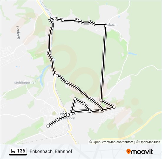136 Bus Line Map