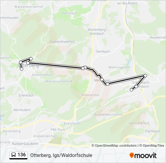 136 Bus Line Map