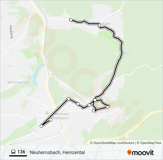 136 Bus Line Map