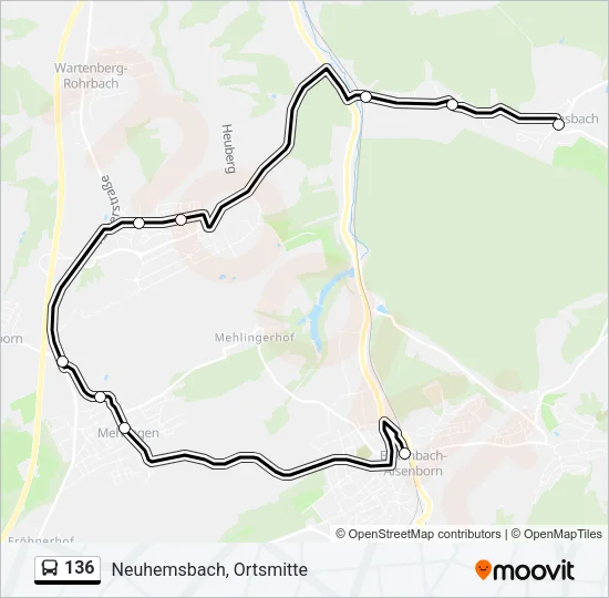 136 Bus Line Map