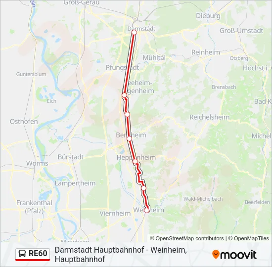 RE60 Bus Line Map