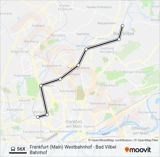 S6X Bus Line Map