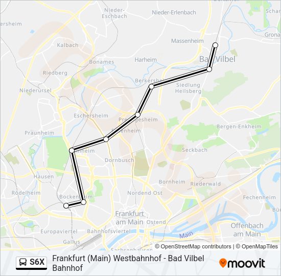 S6X Bus Line Map