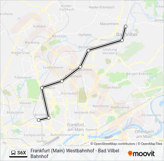 S6X Bus Line Map