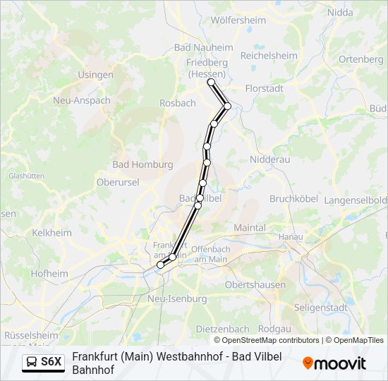 S6X Bus Line Map