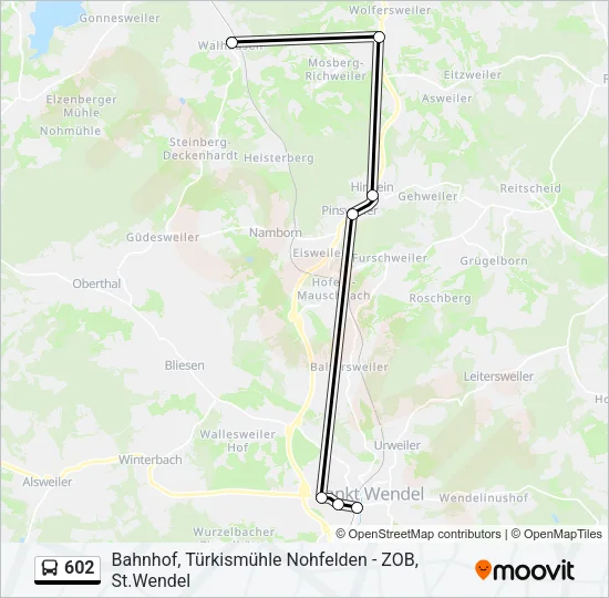 602 Bus Line Map