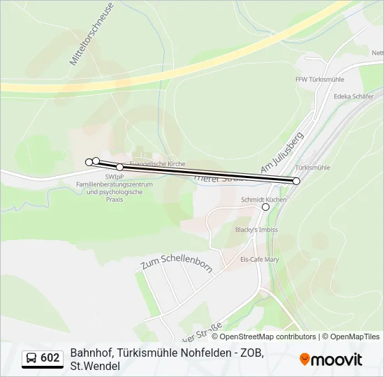 602 Bus Line Map