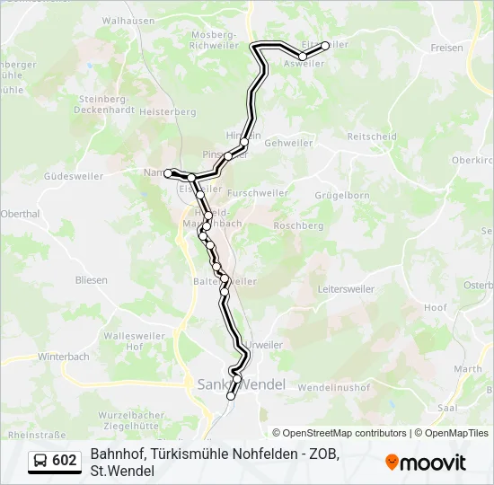 602 Bus Line Map