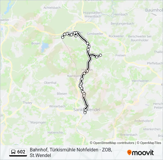 602 Bus Line Map