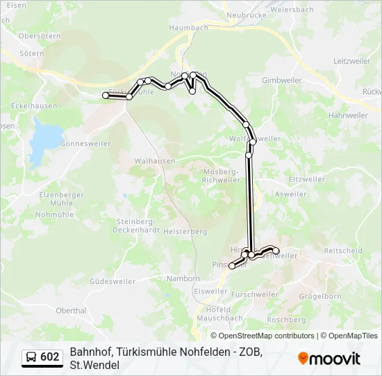 602 Bus Line Map
