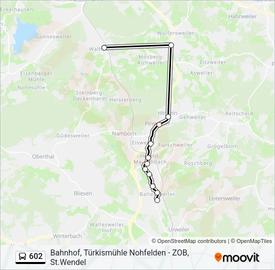 602 Bus Line Map