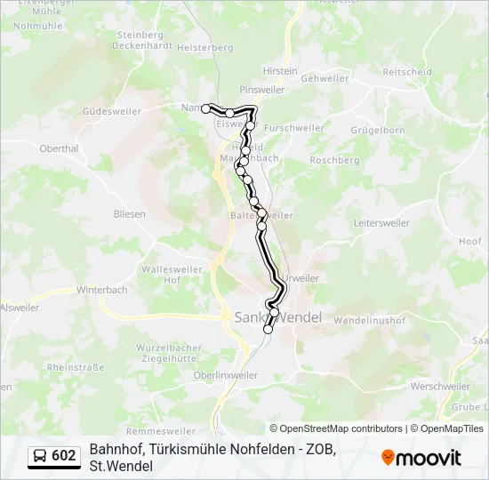 602 Bus Line Map
