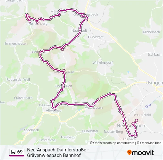 69 Bus Line Map