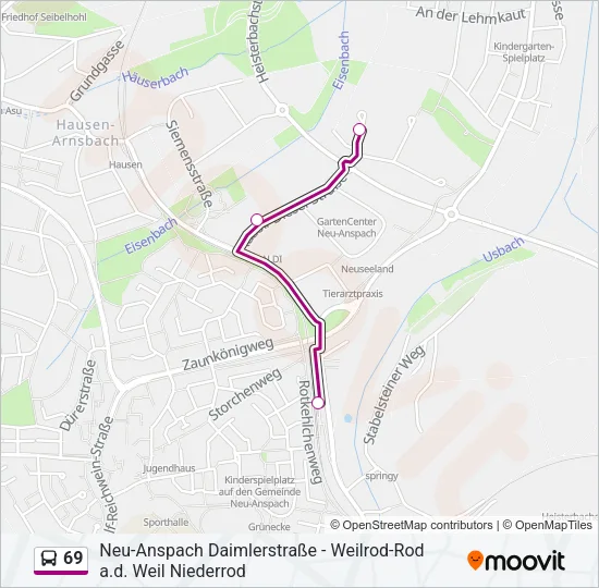 69 Bus Line Map