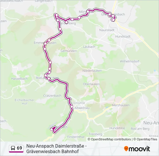 69 Bus Line Map