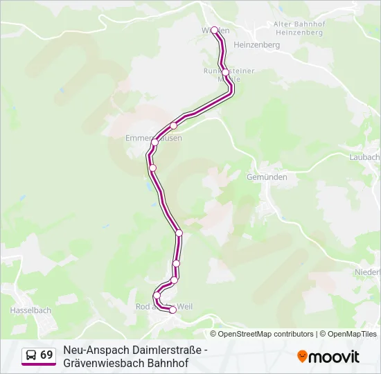69 Bus Line Map