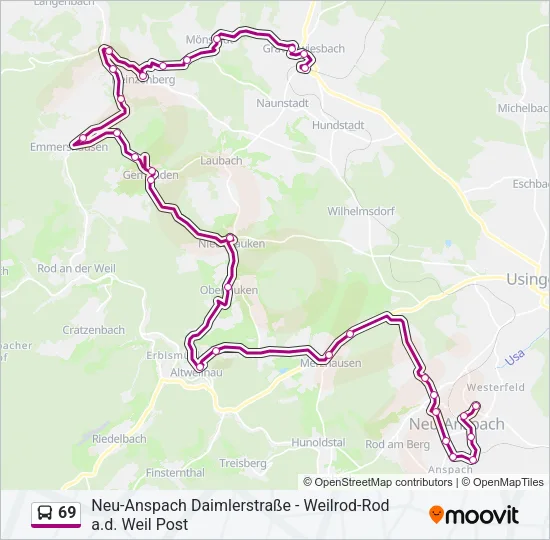 69 Bus Line Map