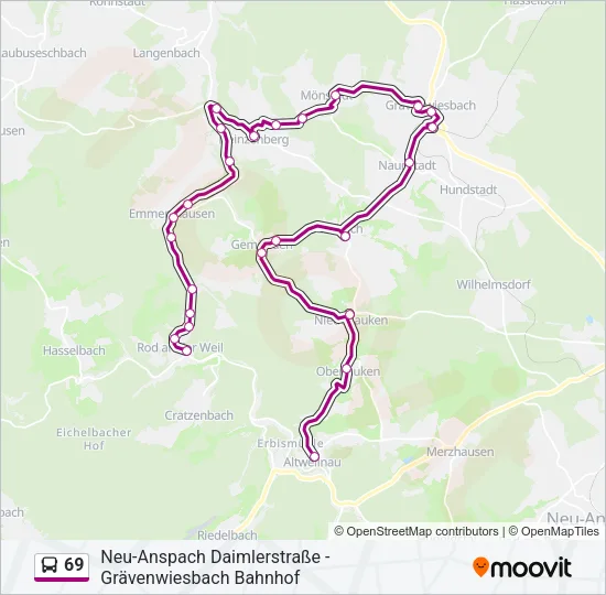 69 Bus Line Map