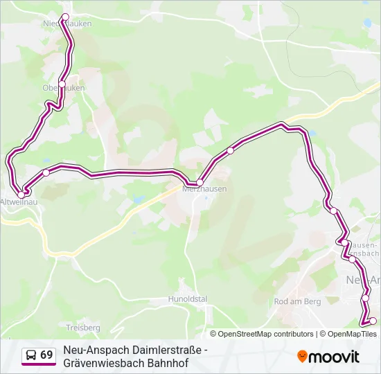 69 Bus Line Map