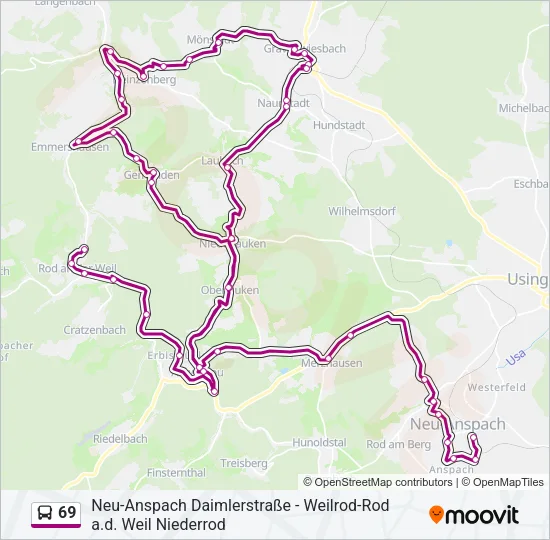 69 Bus Line Map