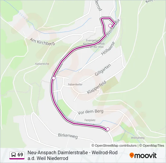 69 Bus Line Map