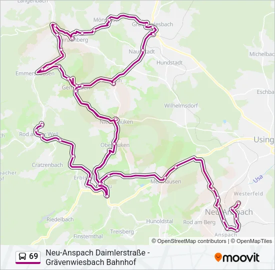 69 Bus Line Map