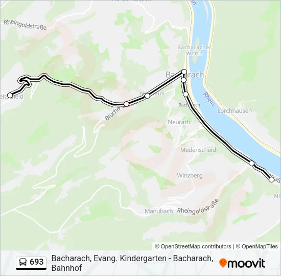 693 Bus Line Map