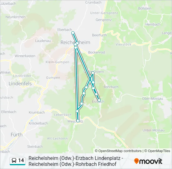 14 Bus Line Map